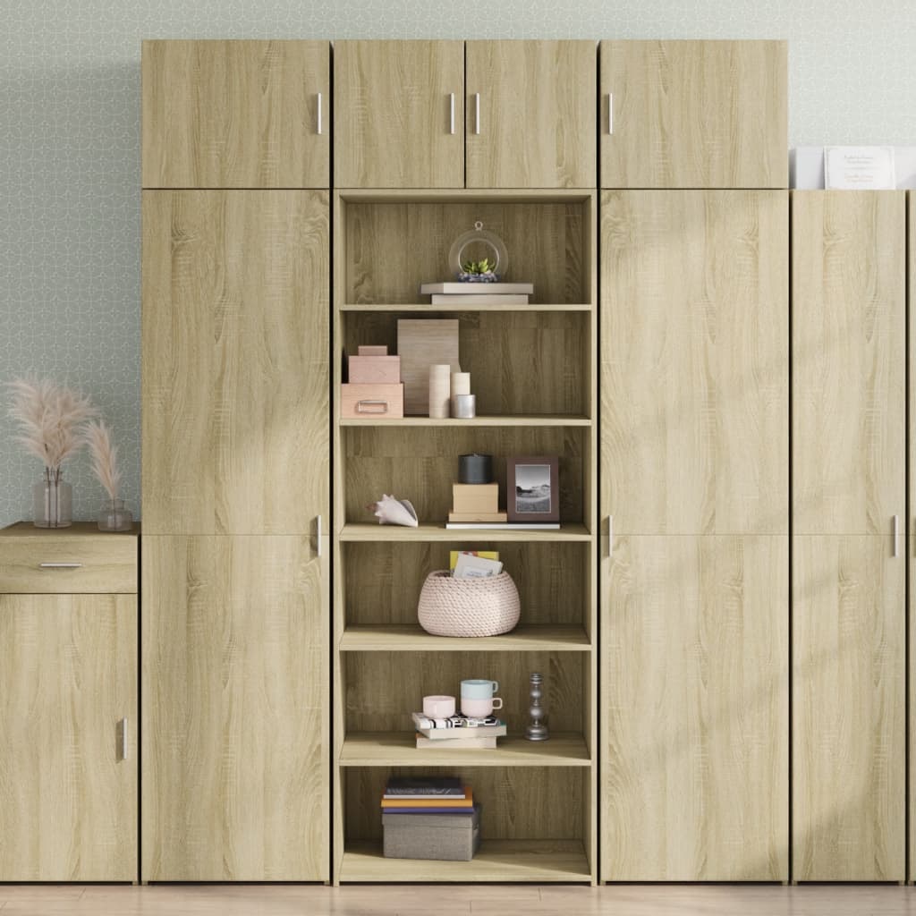 Vidaxl Witrynka, Dąb Sonoma, 70X41X185 Cm, Materiał Drewnopochodny