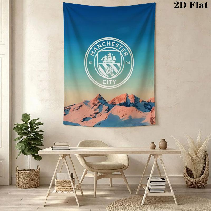 Sacred MCFC BadgeWall Hanging Printed Fabric Blanket Decorative Tapestries for Bedroom Living Room Home Decor