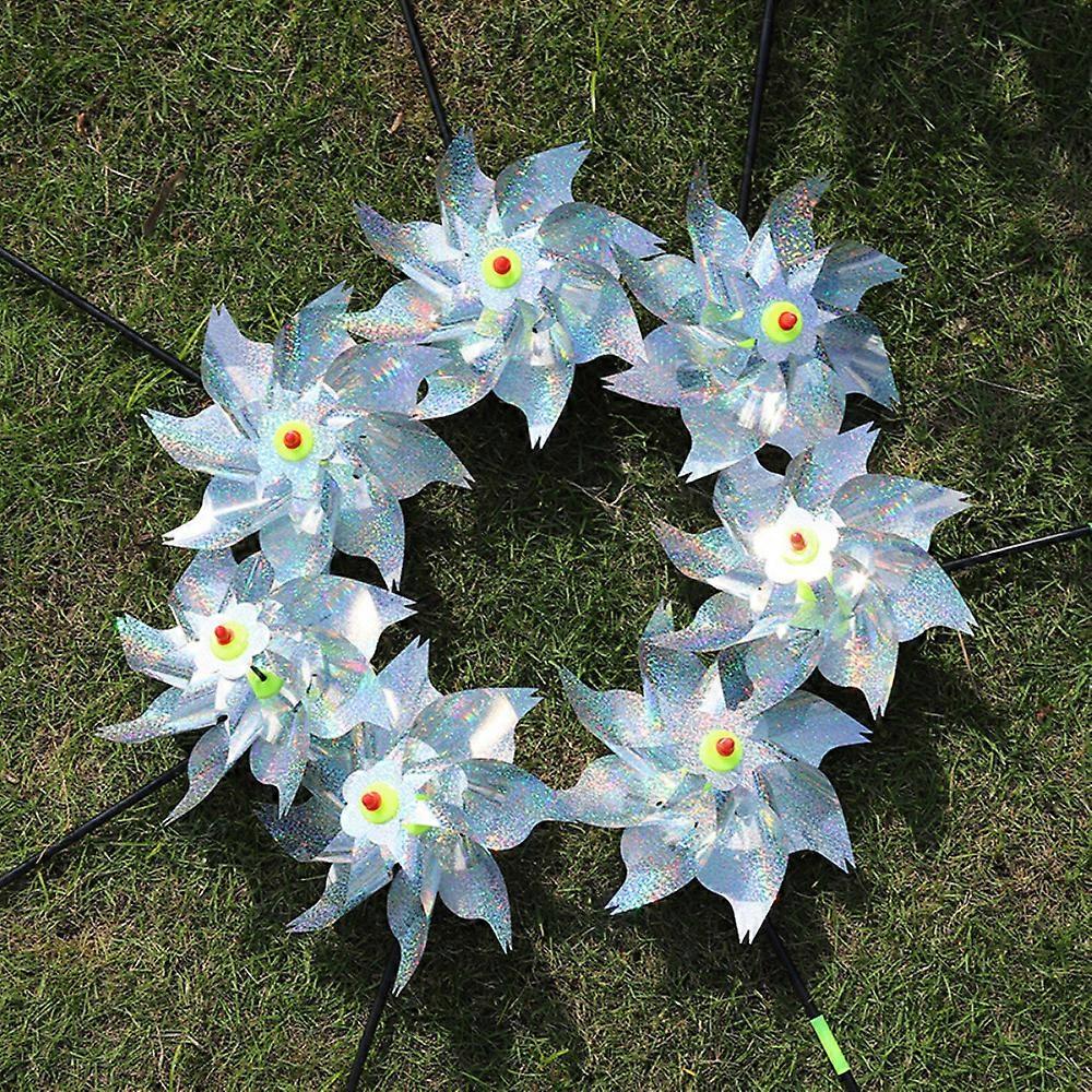 5pcs Silver Bird Repellent Windmill-Seven-Piece Windmill 1pc Silver Flake