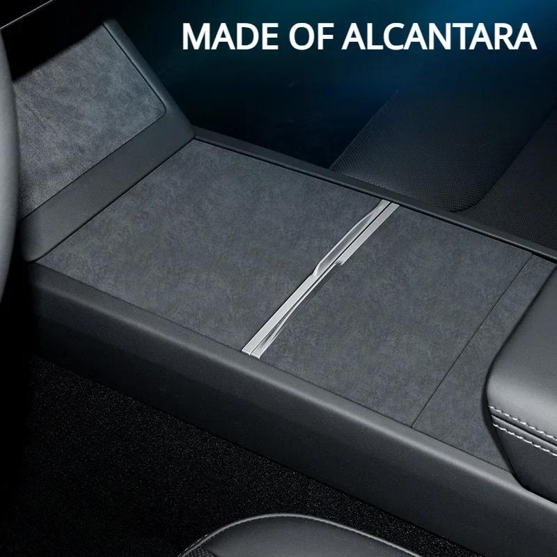 For Tesla Model 3 Highland 2024 Central Control Panel Protection Sticker Alcantara Suede Ultrathin Patch Decorate Accessories