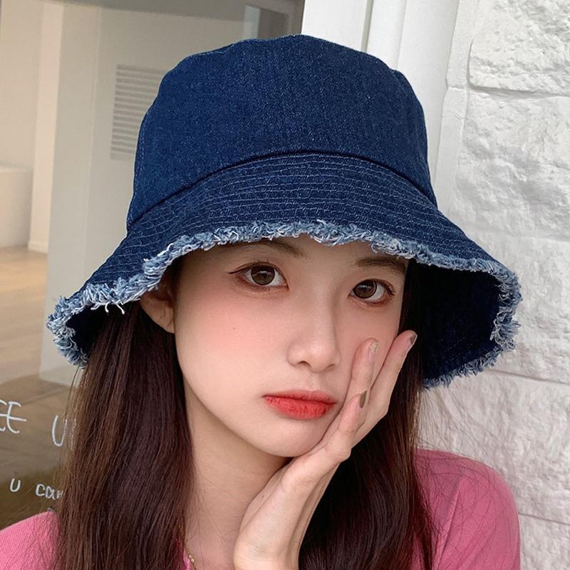 Шляпа-горшок Джинсовая шляпа Женская шляпа рыбака Солнцезащитная шляпа для лица Универсальная