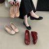 Picture Apricot Black Red Wedge Heel Round Head Order Taizhou Stripe Spring Other Loafers Thick Heel Light Mouth