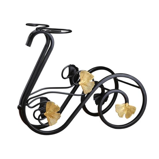Iron Wine Rack with Glass Holder, Retro Swan Bicycle Wine Stand, Tabletop Red Wine Glass Hanger for Home Bar