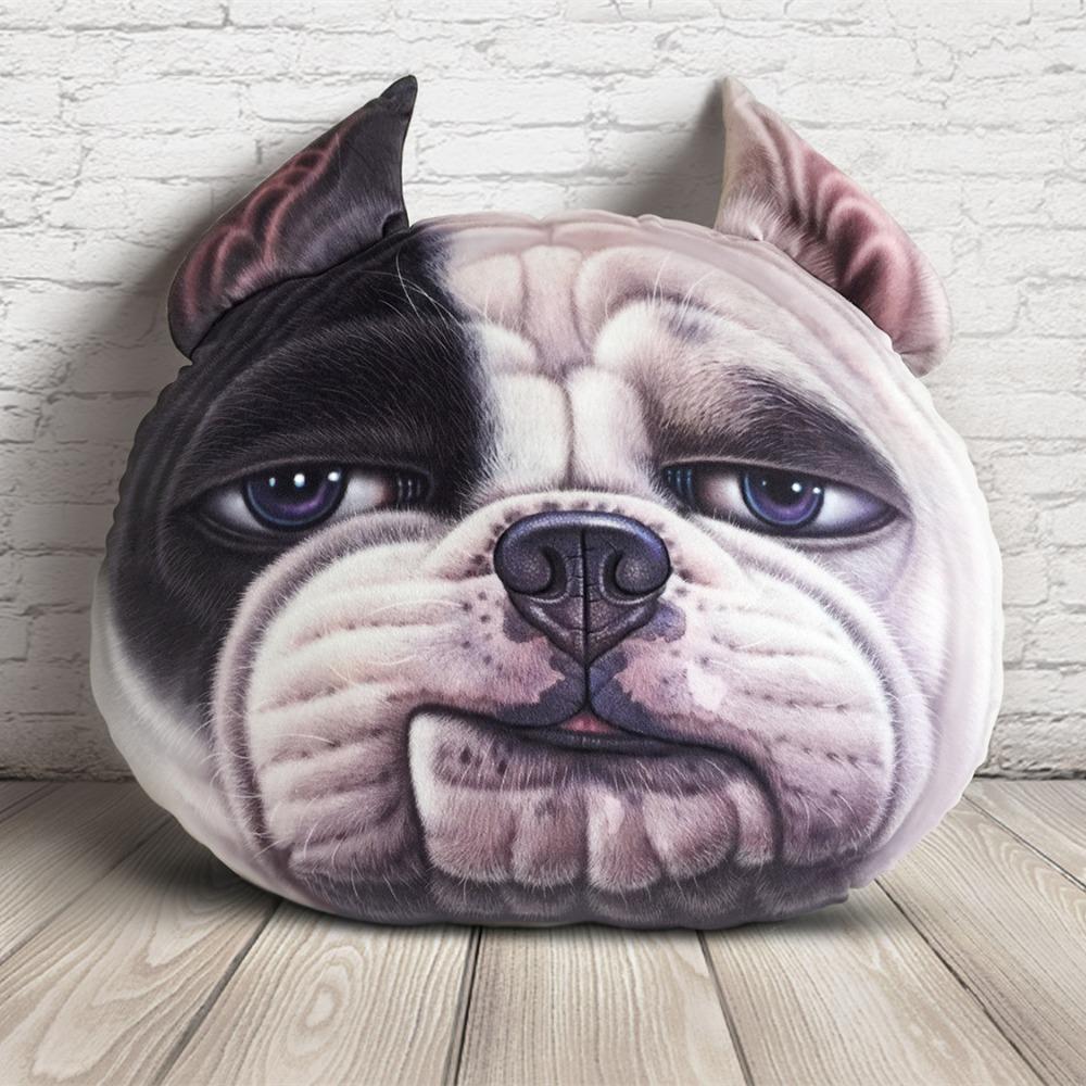 Realistic Cat Dog Head Pillow Cushion 3D 40CM Car Seat Cushion Multipurpose
