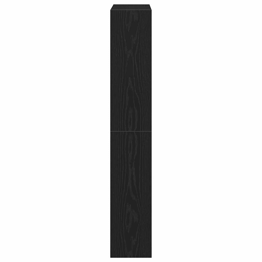 Shoe Cabinet with Shelf Black Oak Effect 80 x 21 x 125.5 cm