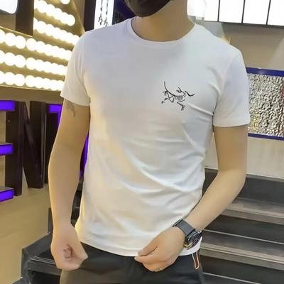 Мужская футболка из 100% хлопка, 230 г, повседневная, свободного кроя, с коротким рукавом и круглым вырезом - модная и универсальная