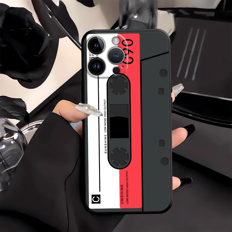 Чехол для телефона Funda для Apple IPhone 17 Pro Max 14 Air 13 15 Pro 7 8 XR XS MAX 16 12 11 Модный Кассетная лента