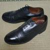 JOHNSTON & MURPHY/Goodyear Welt Semi Brogue Straight Tip Dress Shoes/8D/25.5/Black/(USED)