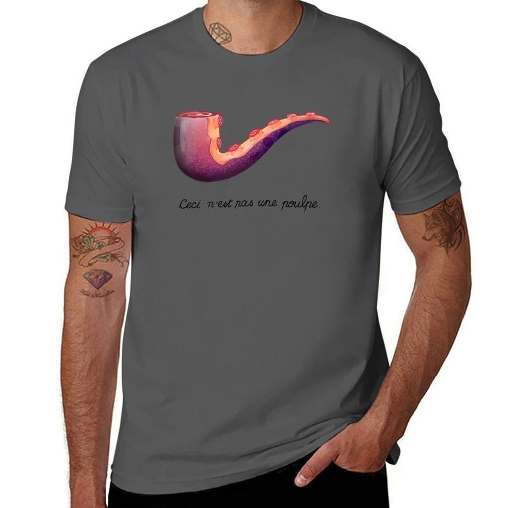 Ceci n'est pas une poulpe T-Shirt Summer Print Short Sleeve Tee