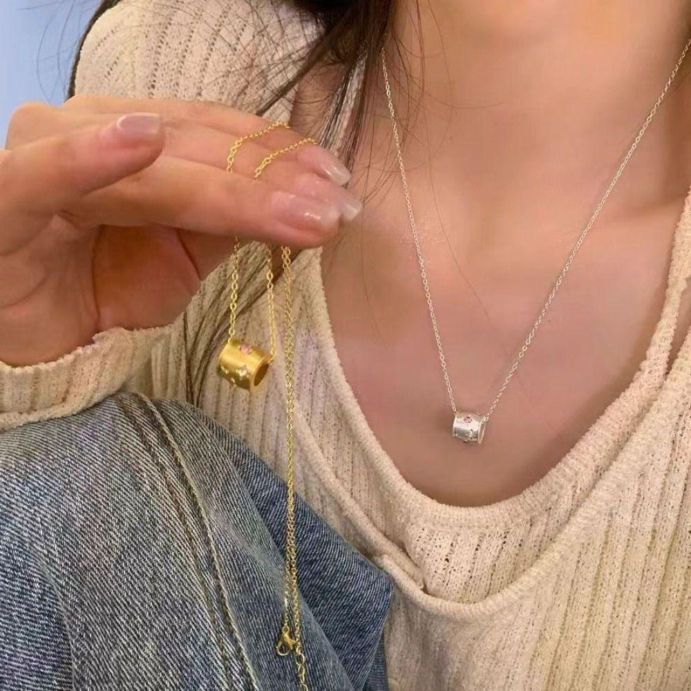 Цинк цинковый сплав ключичная цепочка маленькая стразы изысканная цепочка на шею ретро сплошной круг кулон ожерелье подарок