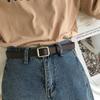 Women Casual Retro Leather Belt Non-Porous Buckle Waistband Trouser Dress Belts Thin Waist Strap