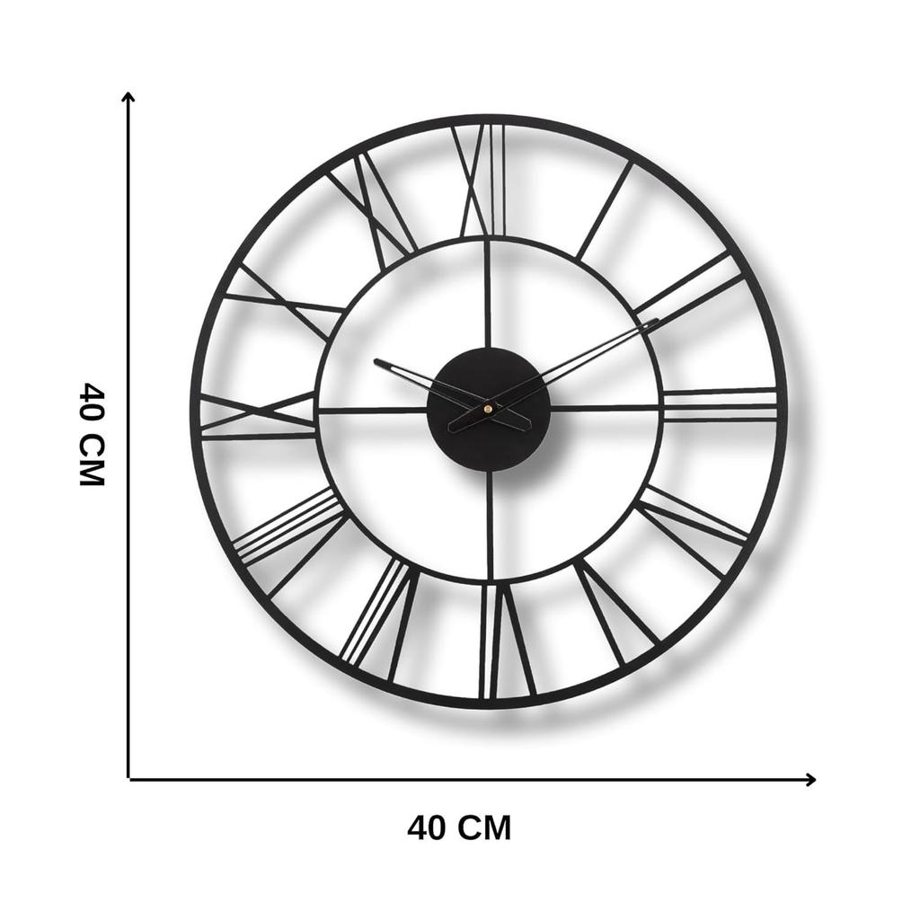 Настенные часы для дома, офиса, гостиной, спальни и кухни | Большой размер, стильный, новейший домашний декор | (40 X 40 См) | Черный цвет (Включенная батарея)