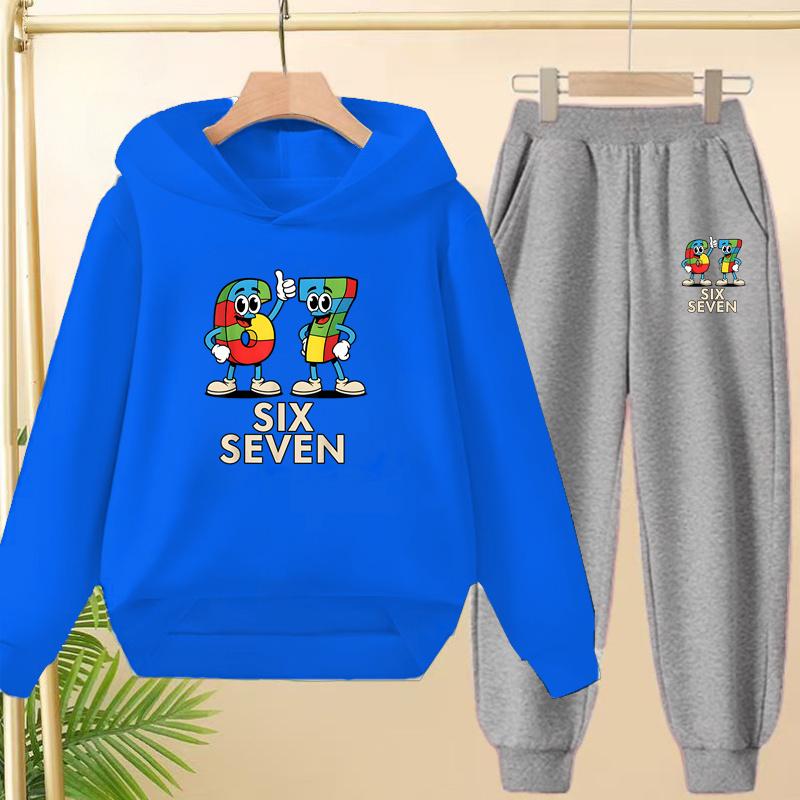 Autumn and Winter Sets for Boys and Girls Aged 3 to 12, 67 Sporty Cartoon Hoodies, Long Pants and Charming Hooded Pullovers