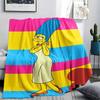 Marge Simpson Art Printed Flannel Blanket, soft throw for bedroom sofa, washable, fan merchandise, great gift.