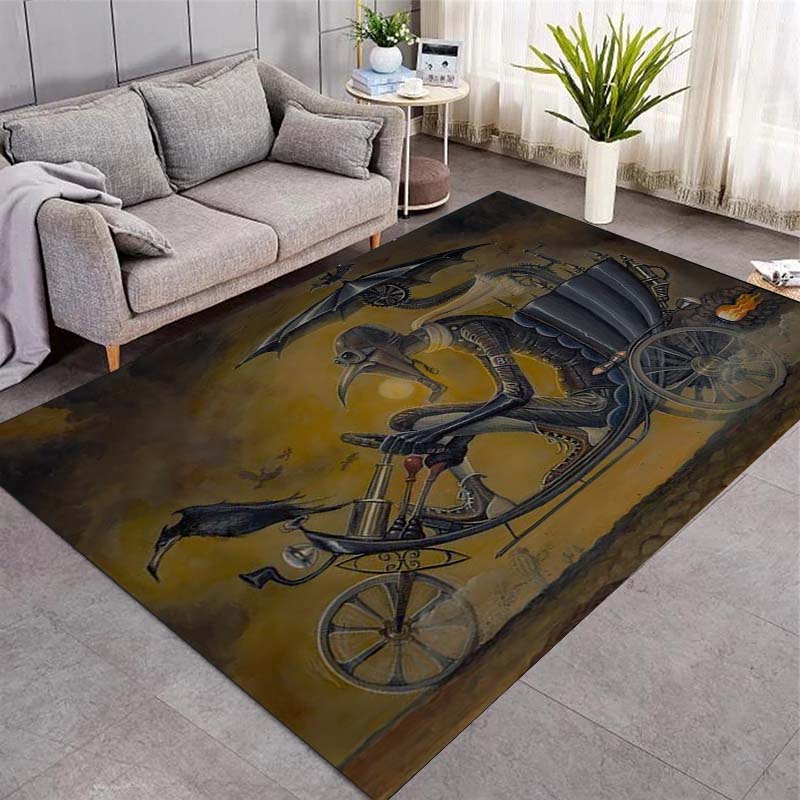 Witch Kiss Frog Prince Dark Fairy Tale Area Rug, Gothic Fantasy Non‑Slip Floor Mat Carpet for Living Room Bedroom Home Decor