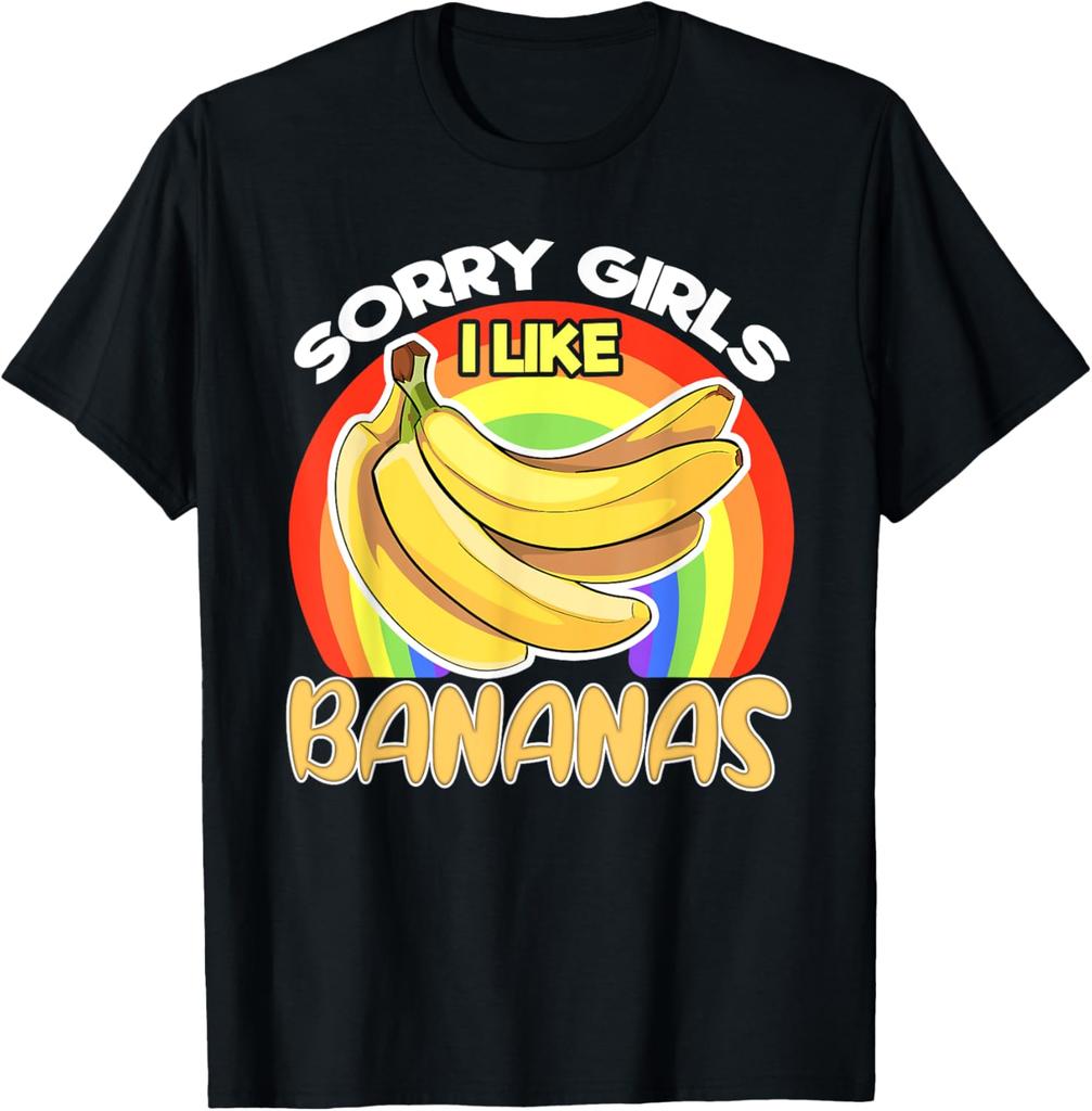 Sorry Girl I Love Banana Fun Lgbtq Gay Pride T-Shirts Unisex Short Sleeve Fashion Streetwear Tshirts