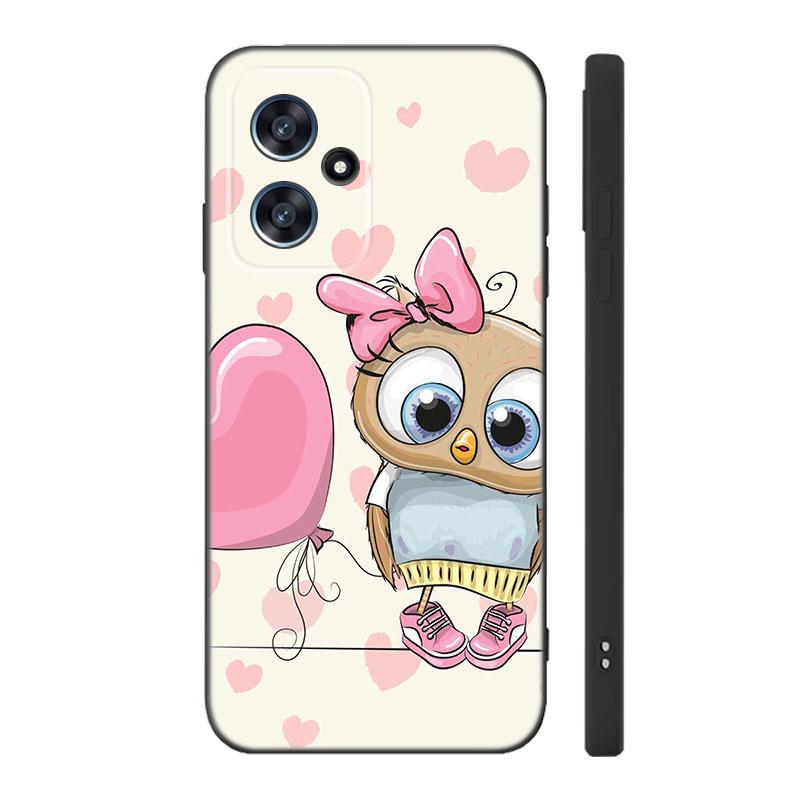 Милый мультяшный сова черный силиконовый чехол для телефона для Xiaomi POCO X3 X4 NFC F3 F4 GT F5 M3 M4 M6 X5 X6 Pro 5G C55 C65 M5