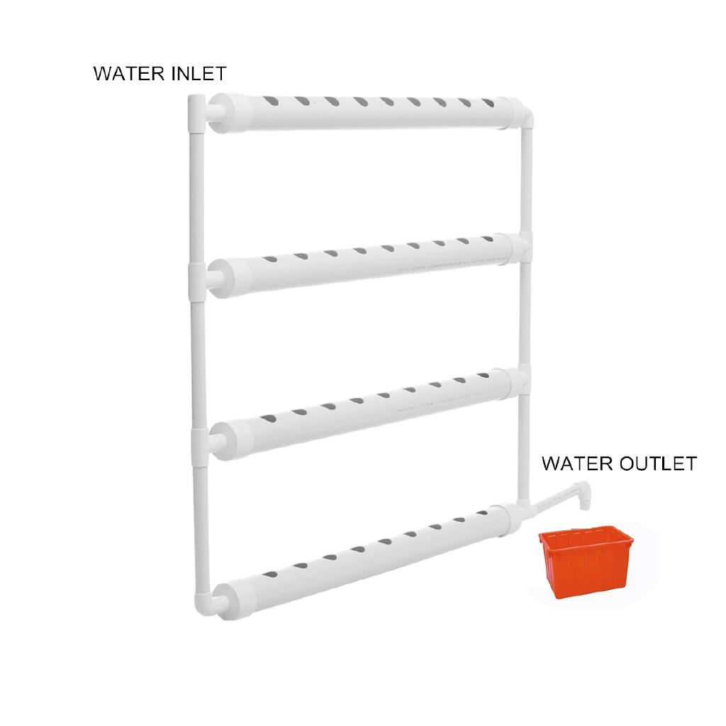 220В 63мм 36 8Вт ПВХ 4 Трубки Набор для Выращивания Насос Водяной Комплект Трубок Белый Садовые Инструменты Места для Растений Настенный Гидропонный Стеллаж для Рассады