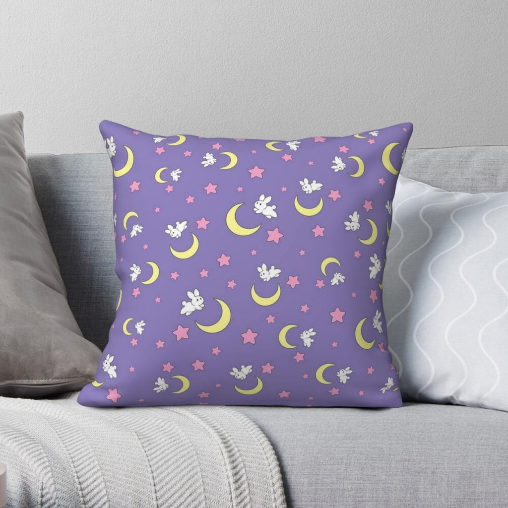 Rabbit Of The Moon Square Pillowcase Polyester Linen Velvet Creative Decorative Throw Pillow Case Sofa Seater Cushion Cover