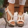 Vintage Hollow Out Narrow Band Gladiator Sandals Summer Chunky Platform Super High Heel Sandals Women Wedge Heel Beach Shoes