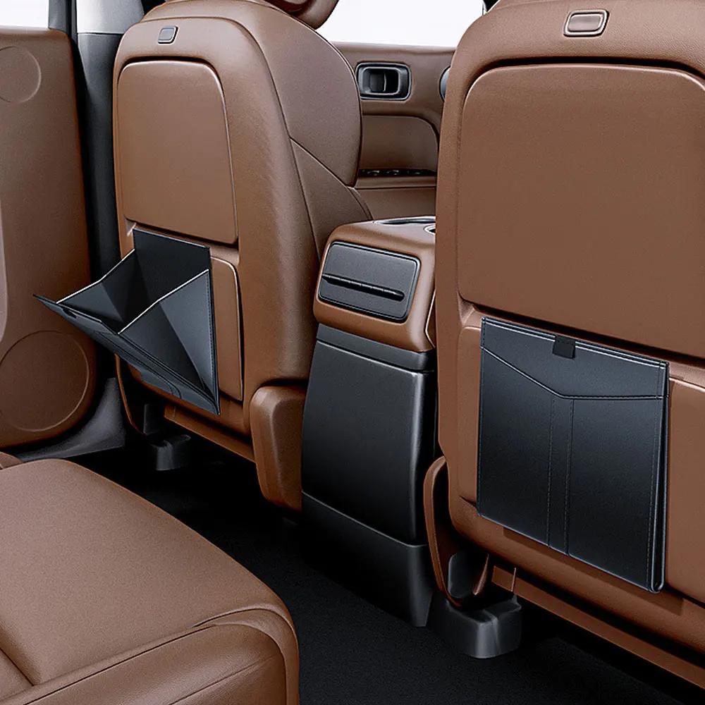 Magnetic Hanging Car Garbage Bag PU Leather Waterproof Trash Can Accessories Back Seat Storage Pocket Leak-proof