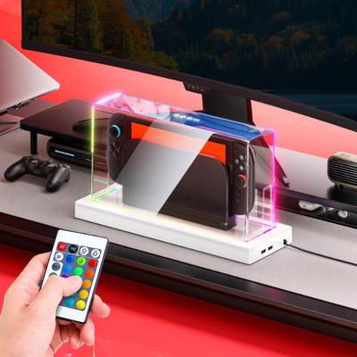 Светящаяся подставка-держатель для дисплея игры для Switch 2, прозрачный акрил, защита от царапин и пыли, аксессуары для игровой консоли