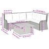 5 Piece Garden Lounge Set with Cushions Grey Poly Rattan