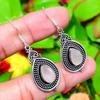 Natural Rose Quartz Gemstone Handmade 925 Sterling Silver Earring 1.97" V6R98