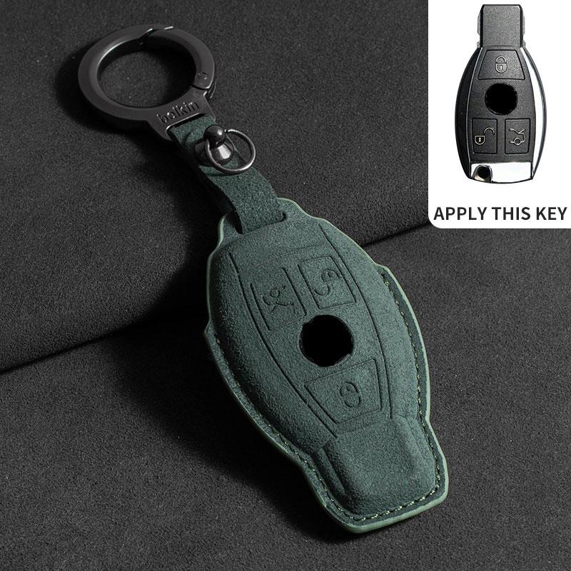 For Mercedes E Class W213 W205 E200 E260 E300 E320 AMG CLA 2018 2019 2020 Car Key Case Cover Auto Key Protected Shells Suede Fob