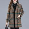 Костюм шерстяная куртка в клетку осень-зима тонкая верхняя одежда с длинными рукавами плюс размер 5xl женское универсальное пальто