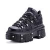 Обувь New Rock Женская Черная Обувь Папы На Толстой Подошве Женская Обувь Тяжелый Металл Индивидуальность Готические Панк Ботинки для Женщин