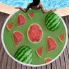 Круглое пляжное полотенце Арбуз с кисточками, Круглые полотенца для купания из микрофибры, защищенные от песка, Подарки женщинам, Тропический коврик для медитации, Коврик для йоги