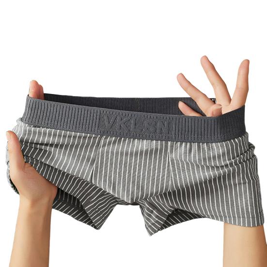 Мужское нижнее белье-боксеры, тонкие шорты в полоску со средней посадкой и принтом в стиле пэчворк, быстросохнущие U-выпуклые трусики