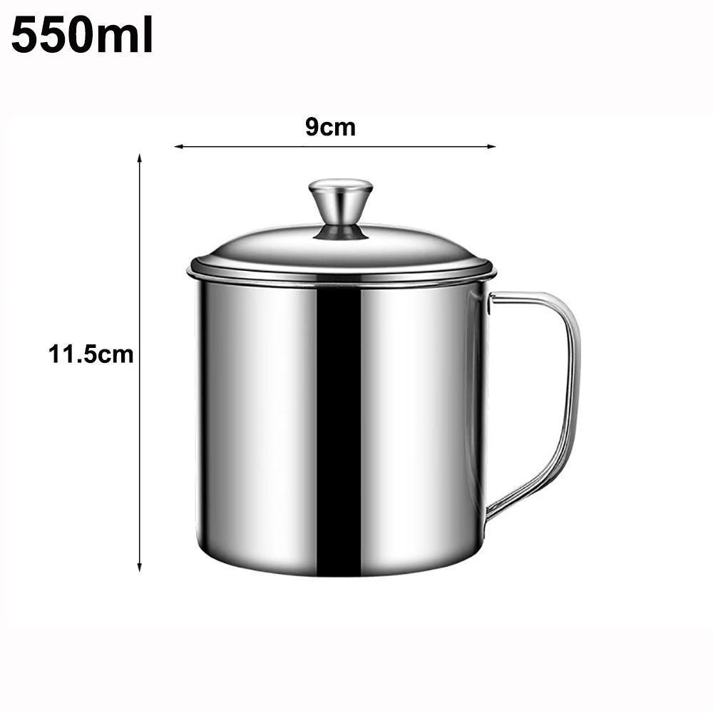 Новая кружка 350-1250 мл из нержавеющей стали 304 с крышкой, ручкой, для чая, воды, путешествий