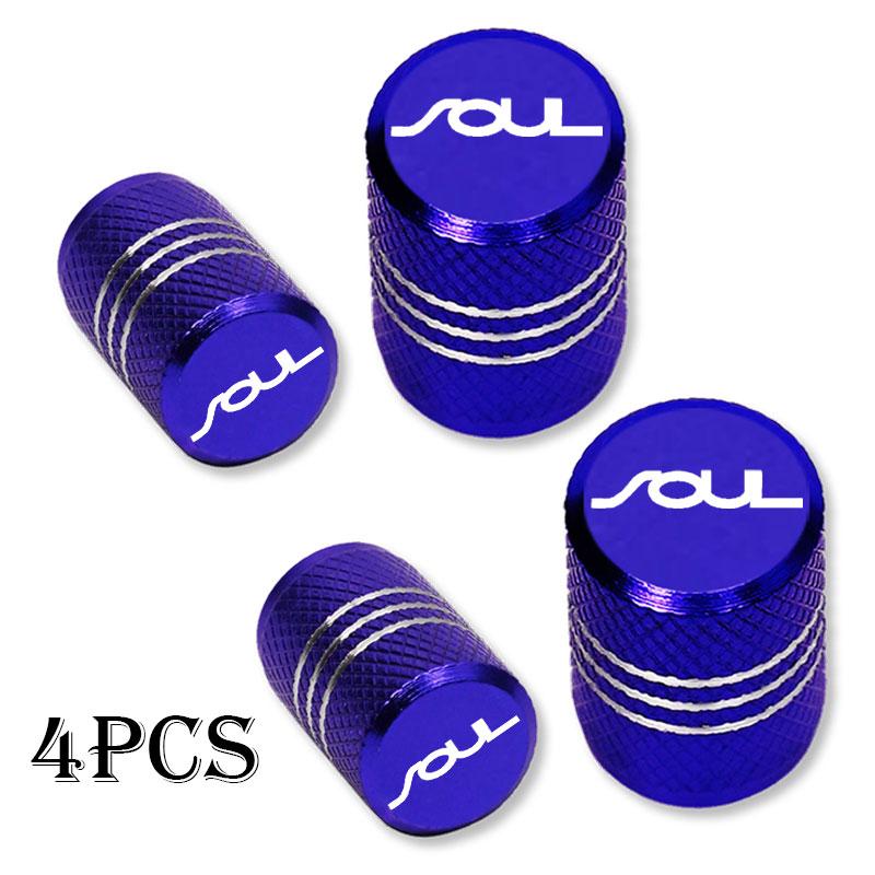 WXAH7 Car Wheel Tire Valve Caps Tyre Stem Covers Airdust Waterproof For KIA Soul Car Accessories