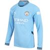 Манчестер Сити 2024 25 Домашняя Ls Джерси Манчестер Сити Джерси с длинным рукавом