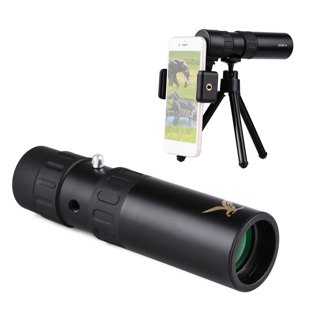 10X-300X Mini Monocular Telescope BAK4 Prisms Life Water-resistant with Phone Holder Mini Tripod