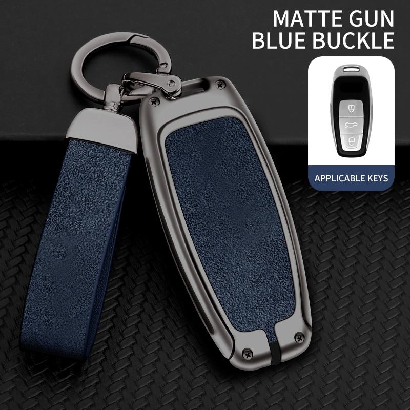 Чехол для автомобильного ключа из цинкового сплава и кожи, защитная оболочка для A3 A4 A5 A7 A6 C8 Q8 Q7 Q5 Q4 Q3 E-tron, аксессуары для автомобильного ключа
