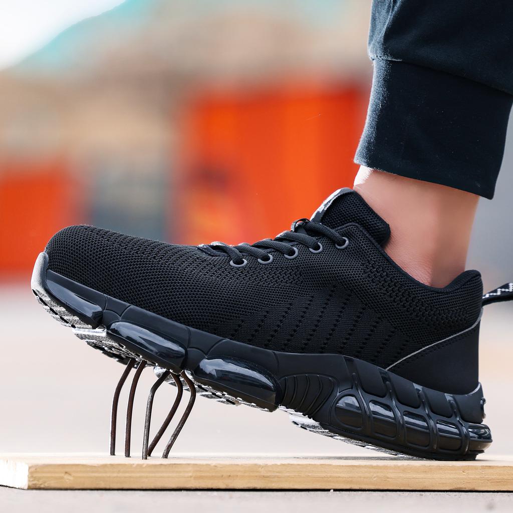 Steel Toe Shoes For Men Lightweight Work Shoes Air Cushioned Sneakers Indestructible Construction Industrial Work Safety Sneaker