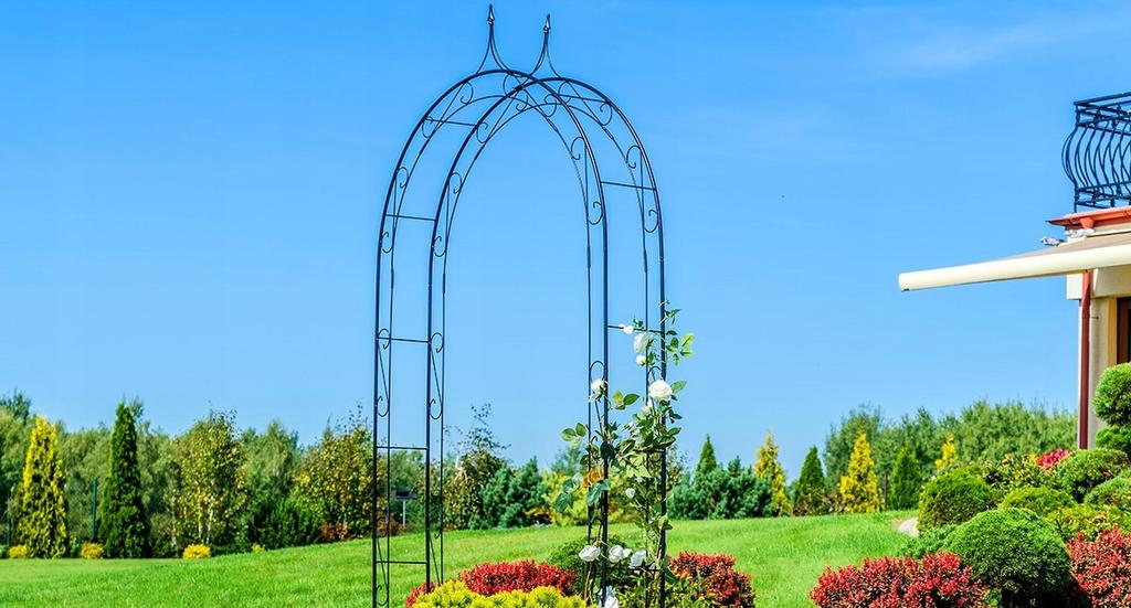 KADAX Pergola Ogrodowa metalowa Łuk Na Kwiaty Róże Do Róż Pnącz 281 cm Podpora