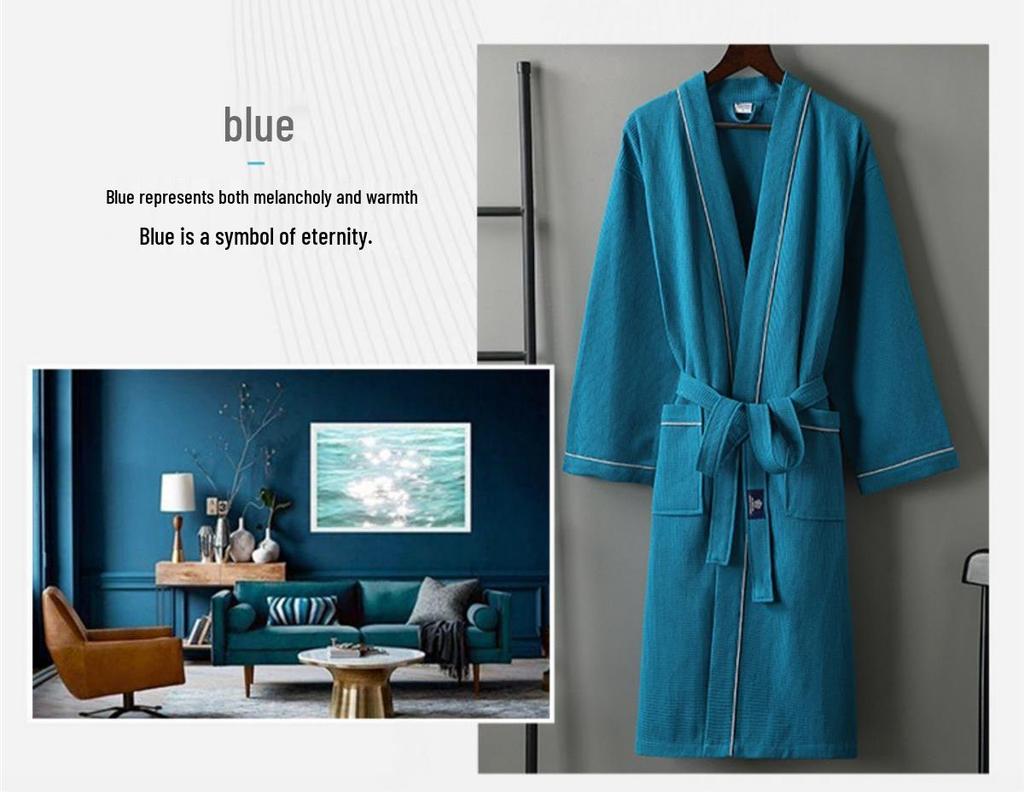 Хлопковый халат-юката G5Z: Впитывающее, быстросохнущее полотенце для мужчин и женщин - Идеально для осенней/зимней одежды для сна после купания