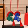 Year of The Horse Mascot Cartoon Horse Keychain Handmade Fluffy Pony Bags Charm Chinese Zodiac Inspired Ornament
