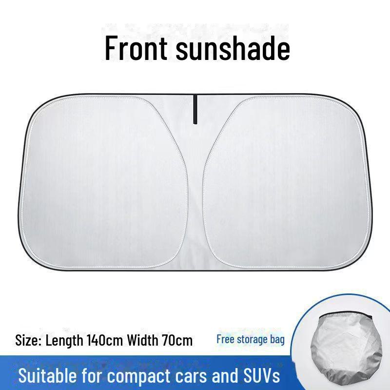 Летний зонтик: Теплоизолирующий двойной круглый зонт для защиты лобового стекла с титаново-серебристым покрытием