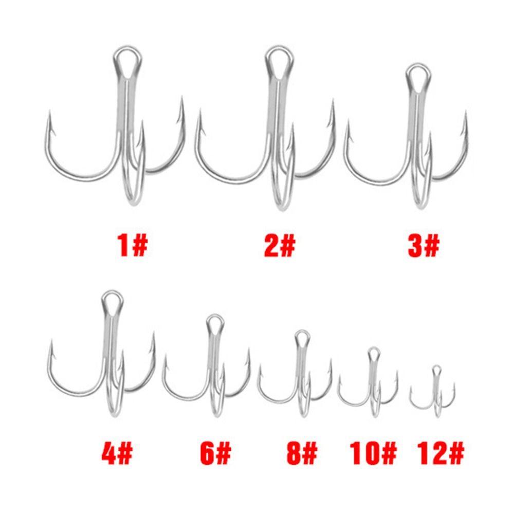 50 шт./набор Спортивные крючки с бородкой Заточенные тройные Джиговые Крючки из высокоуглеродистой стали Рыболовные снасти