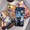 Милая мультяшная кошка Иллюстрация Для Xiaomi Mi 15 14 13 13T 12 12T 12S 11 11i 11T Pro Ultra Lite 5G Черный Мягкий Чехол для Телефона