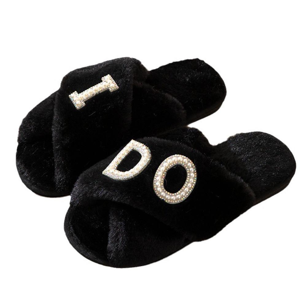 Warm Slippers Women Winter Indoor Home Anti Slip Cotton Slippers with Added Plush Slippers Dames Muiltjes Chanclas Mujer