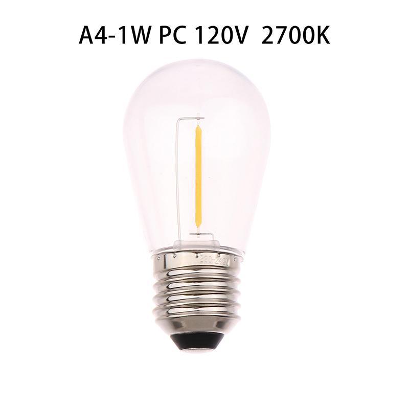 S14 Пластиковые светодиодные лампы E27/E26 3 В 120 В Теплый белый 2 Вт 1 Вт Небьющиеся лампы для гирлянды Рождественские украшения