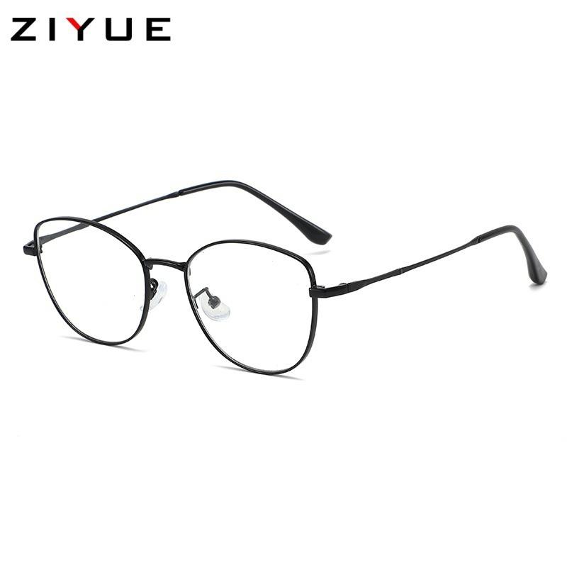New retro metal oval glasses frame small fresh anti-blue flat glasses girls plain makeup trendy glasses frame men