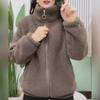 Женская зимняя флисовая куртка: Теплый, плотный, антивозрастной, свободный, облегающий
