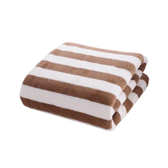Striped Microfiber Bath Towel, Ultra Absorbent Quick Dry Towel, Lightweight Plush Towel for Beach Pool Travel And Daily Use
